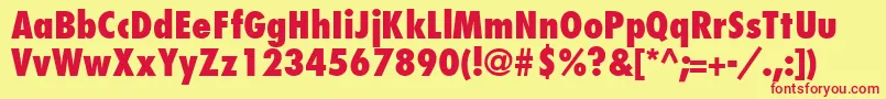 KudosBlackCondensedSsiExtraBoldCondensed Font – Red Fonts on Yellow Background