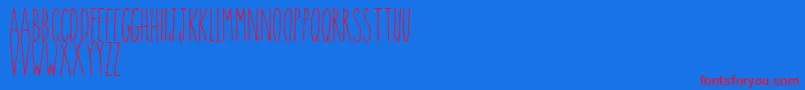 フォントTheskinny – 赤い文字の青い背景