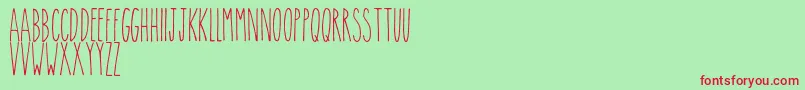 Theskinny Font – Red Fonts on Green Background