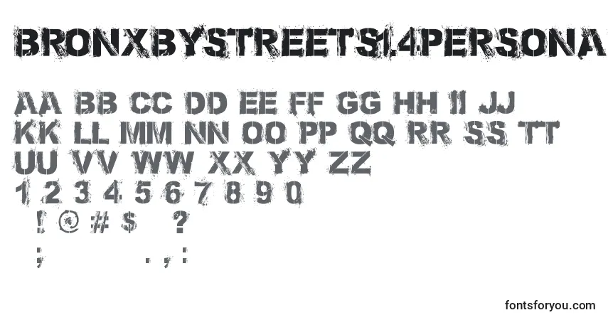 A fonte BronxBystreets1.4PersonalUseOnly – alfabeto, números, caracteres especiais
