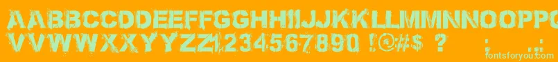 BronxBystreets1.4PersonalUseOnly Font – Green Fonts on Orange Background