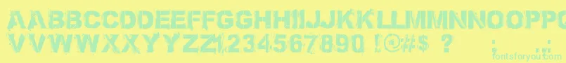 Więcej informacji o czcionce BronxBystreets1.4PersonalUseOnly Czcionka BronxBystreets1.4PersonalUseOnly – zielone czcionki na żółtym tle