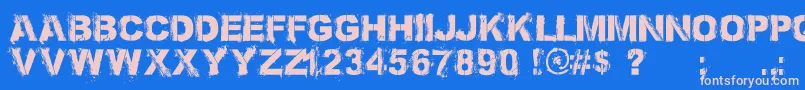 Czcionka BronxBystreets1.4PersonalUseOnly – różowe czcionki na niebieskim tle