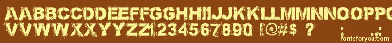 Fonte BronxBystreets1.4PersonalUseOnly – fontes amarelas em um fundo marrom