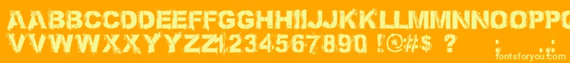 BronxBystreets1.4PersonalUseOnly-Schriftart – Gelbe Schriften auf orangefarbenem Hintergrund