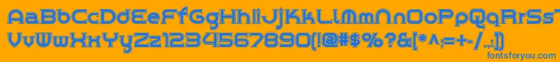 Chromeyellowinlinenf Font – Blue Fonts on Orange Background