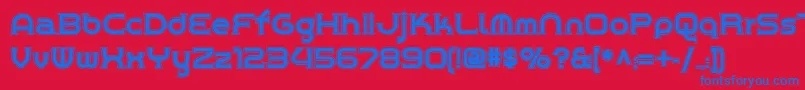 Czcionka Chromeyellowinlinenf – niebieskie czcionki na czerwonym tle