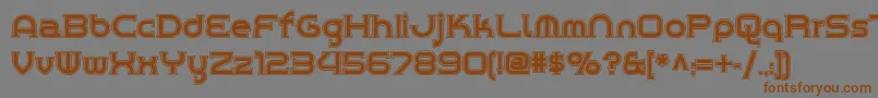 Chromeyellowinlinenf-Schriftart – Braune Schriften auf grauem Hintergrund