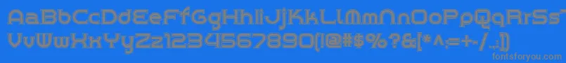 Chromeyellowinlinenf-Schriftart – Graue Schriften auf blauem Hintergrund
