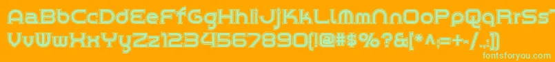 Chromeyellowinlinenf Font – Green Fonts on Orange Background