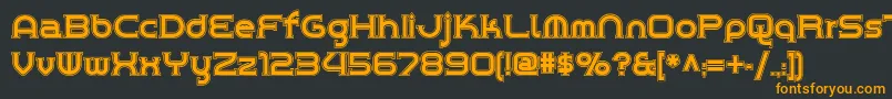 フォントChromeyellowinlinenf – 黒い背景にオレンジの文字