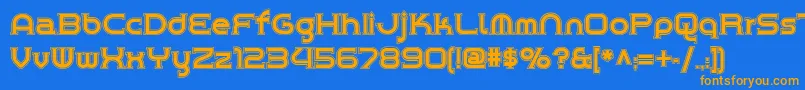 Chromeyellowinlinenf Font – Orange Fonts on Blue Background