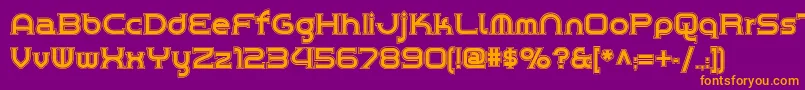 Chromeyellowinlinenf Font – Orange Fonts on Purple Background