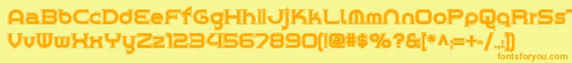 Chromeyellowinlinenf Font – Orange Fonts on Yellow Background