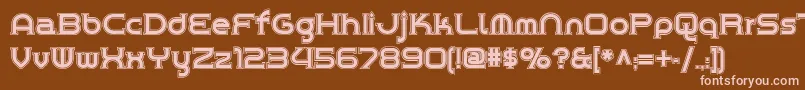 フォントChromeyellowinlinenf – 茶色の背景にピンクのフォント