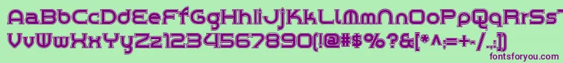 Chromeyellowinlinenf Font – Purple Fonts on Green Background