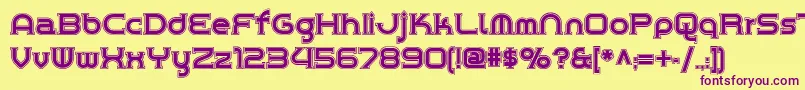 フォントChromeyellowinlinenf – 紫色のフォント、黄色の背景