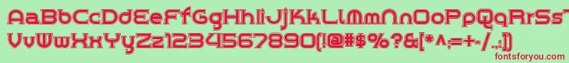 Chromeyellowinlinenf Font – Red Fonts on Green Background