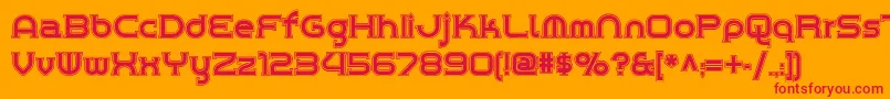 Chromeyellowinlinenf Font – Red Fonts on Orange Background
