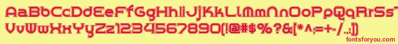 Chromeyellowinlinenf Font – Red Fonts on Yellow Background