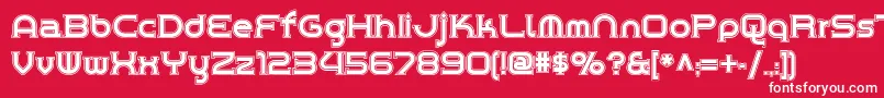 フォントChromeyellowinlinenf – 赤い背景に白い文字