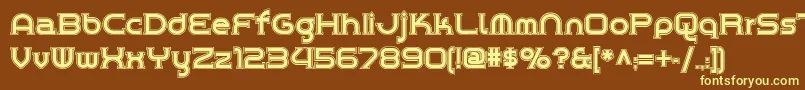 Chromeyellowinlinenf Font – Yellow Fonts on Brown Background