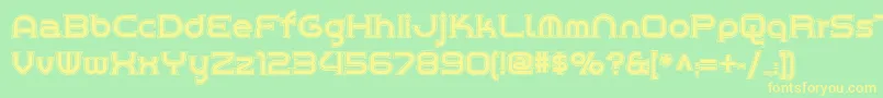 Chromeyellowinlinenf Font – Yellow Fonts on Green Background