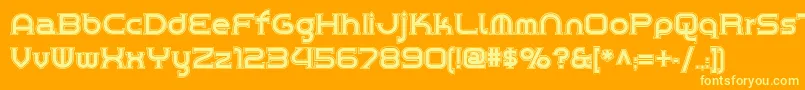 Czcionka Chromeyellowinlinenf – żółte czcionki na pomarańczowym tle