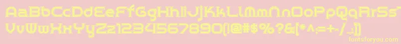 Chromeyellowinlinenf-Schriftart – Gelbe Schriften auf rosa Hintergrund