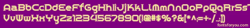 Chromeyellowinlinenf Font – Yellow Fonts on Purple Background