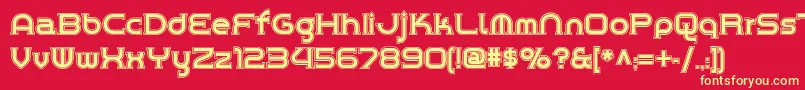 Chromeyellowinlinenf Font – Yellow Fonts on Red Background