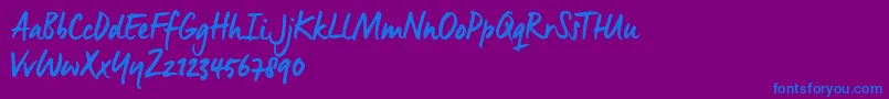 ManusSmoothTrial Font – Blue Fonts on Purple Background