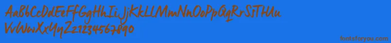 ManusSmoothTrial Font – Brown Fonts on Blue Background