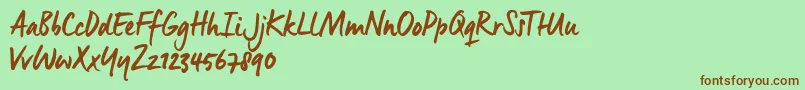 ManusSmoothTrial Font – Brown Fonts on Green Background