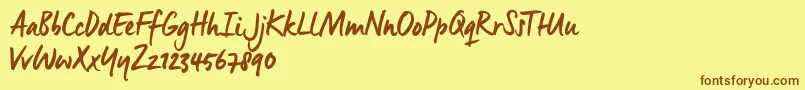 ManusSmoothTrial Font – Brown Fonts on Yellow Background