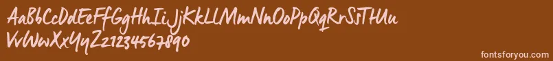 ManusSmoothTrial Font – Pink Fonts on Brown Background
