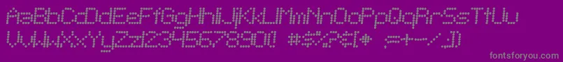 フォントSfTelegraphicItalic – 紫の背景に灰色の文字