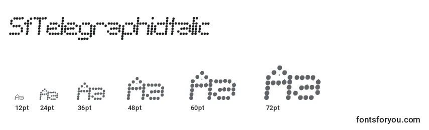 SfTelegraphicItalic Font Sizes