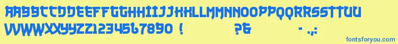 NukuNuku Font – Blue Fonts on Yellow Background