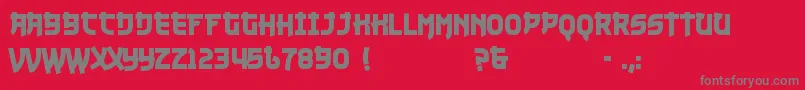 Weitere Informationen zur NukuNuku-Schriftart NukuNuku-Schriftart – Graue Schriften auf rotem Hintergrund