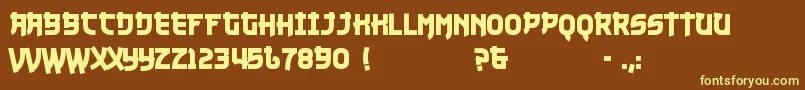 NukuNuku Font – Yellow Fonts on Brown Background