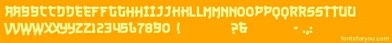 NukuNuku Font – Yellow Fonts on Orange Background