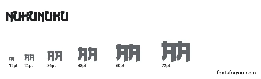 NukuNuku Font Sizes