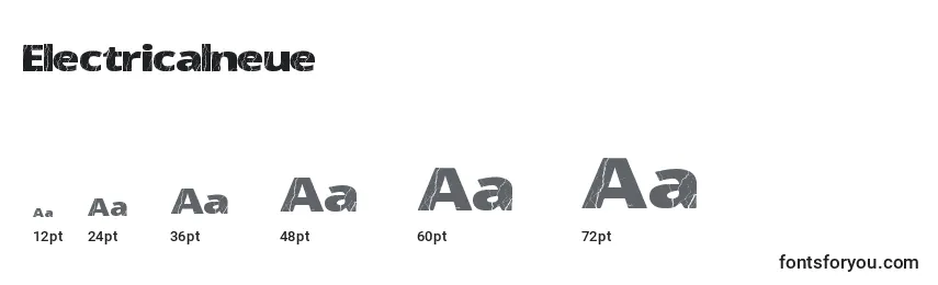 Electricalneue Font Sizes