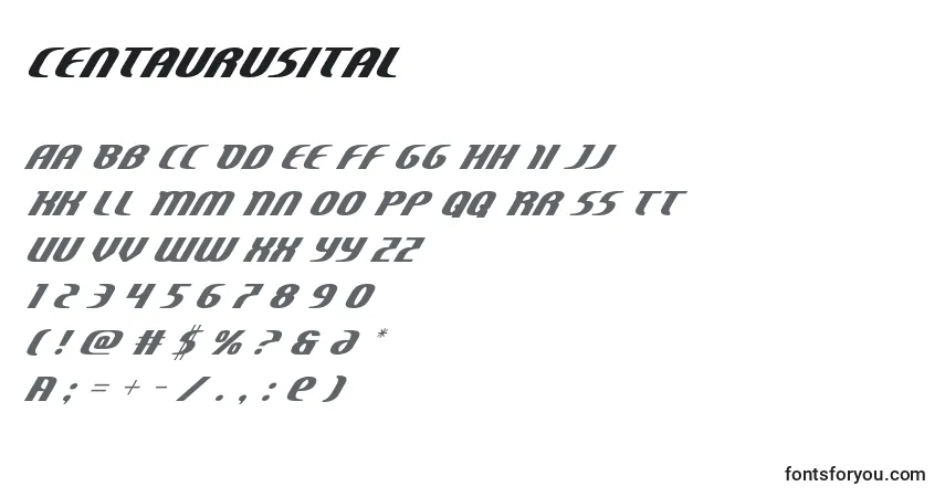 Fuente Centaurusital - alfabeto, números, caracteres especiales