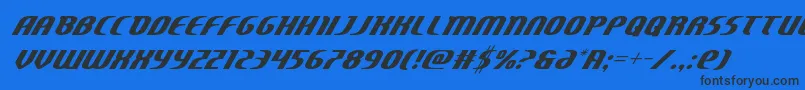 Centaurusital Font – Black Fonts on Blue Background