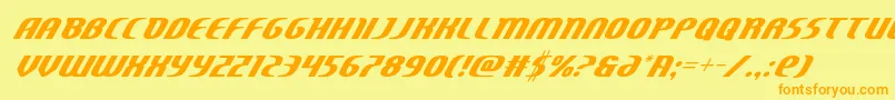 Centaurusitalフォントについての詳細 フォントCentaurusital – オレンジの文字が黄色の背景にあります。