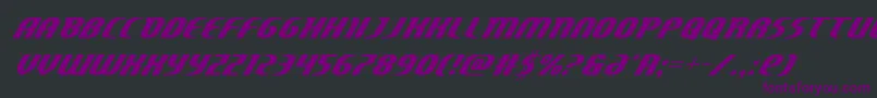 Centaurusital-Schriftart – Violette Schriften auf schwarzem Hintergrund