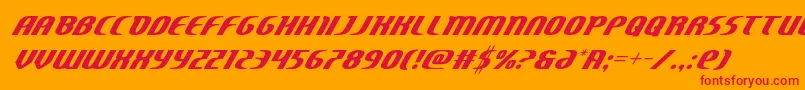 Centaurusital Font – Red Fonts on Orange Background