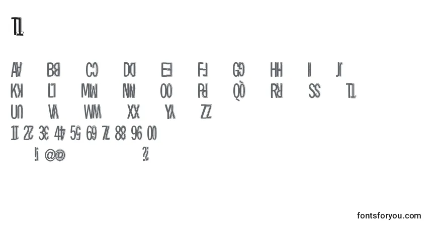 A fonte Twinsetsixtynine – alfabeto, números, caracteres especiais
